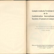 Compte-rendu du Treizieme Congrés de la Confédération Internationale des Sociétés ďAuteurs et Compositeurs