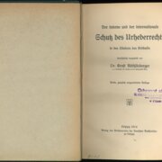 Der interne und der internationale Cchuz des Urheberrechts in den Ländern des Erdballs