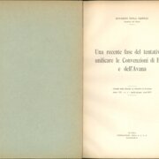 Una recente fase del tentativo di unificare le Convenzioni di  Berna e dell'Avana