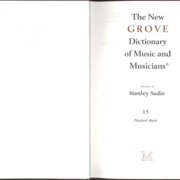 The New Grove Dictionary of Music and Musicians 15.