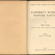 PAZDÍRKŮV HUDEBNÍ SLOVNÍK NAUČNÝ I. - Část věcná