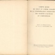 COMPTE RENDU DU VINGT ET UNIEME CONGRES DE LA CONFÉDÉRATION INTERNATIONALE DES SOCIÉTÉS D'AUTEURS ET COMPOSITEURS