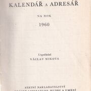 Hudební kalendář a adresář na rok 1960