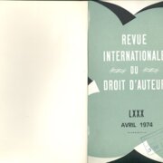 Revue internationale du Droit d'Auteur LXXX.