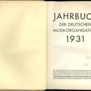 Jahrbuch der deutschen musikorganisation 1931