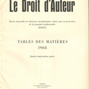 Le Droit d'Auteur