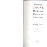 The New Grove Dictionary of Music and Musicians 4.