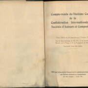 Compte-rendu du Onziéme Congrés de la Confédération Internationale des Sociétés ďAuteurs et Compositeurs