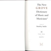 The New Grove Dictionary of Music and Musicians 20.