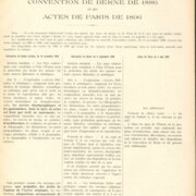 CONVENTION DE BERNE REVISÉE EN 1908 MISE EN REGARD DE LA CONVENTION DE BERNE DE 1886 ACTES DE PARIS DE 1896