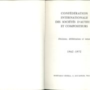 Confédération Internationale des Sociétés ďAuteurs et Compositeurs - Décisions, délibérations et voeux