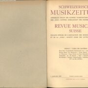 Schweizerische Musikzeitung - Revue Musicale suisse