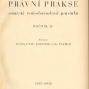 Právní prakse II. 1937 - 1938
