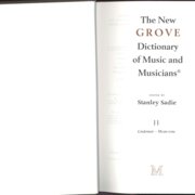 The New Grove Dictionary of Music and Musicians 11.