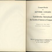 Compte - Rendu du Septieme Congres de la Confédération Internationale des Sociétés d'Auteurs et Compositeurs