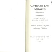 Copyright law symposium - Number thirty
