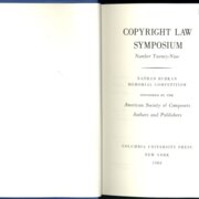 Copyright law symposium - Number twenty-nine