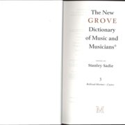 The New Grove Dictionary of Music and Musicians 3.
