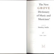 The New Grove Dictionary of Music and Musicians 17.