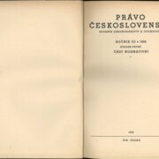 Právo Československé - sborník zákonodárství a judikatury - ročník III. svazek první