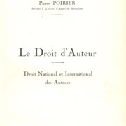 Le Droit d'Auteur