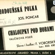 Chodouňská polka, Chaloupky pod horami