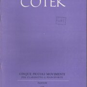 Cinque piccoli movimenti per clarinetto e pianoforte